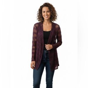 Debbie Morgan Purple Lace Cardigan
